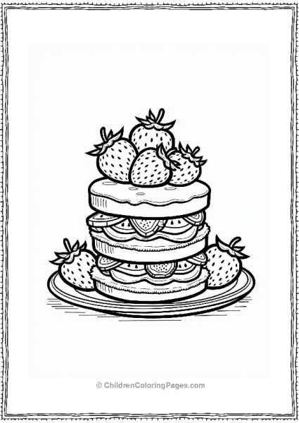 Strawberry Shortcake Delight Illustration Free PDF Printable