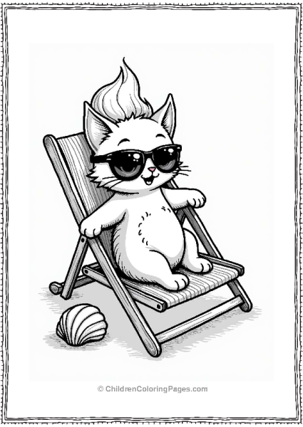 Stylish Cat With Pom Pom Hair Free PDF Printable