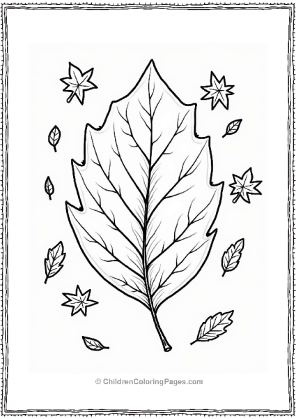 Stylized Fall Leaf Doodle Design Free PDF Printable