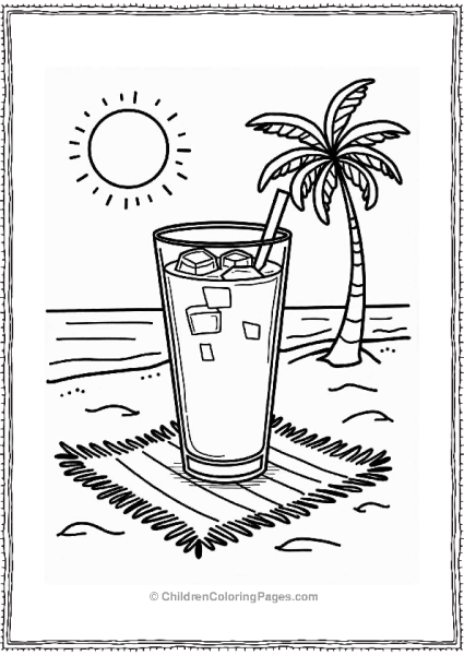 Summer Iced Coffee On The Beach Free PDF Printable