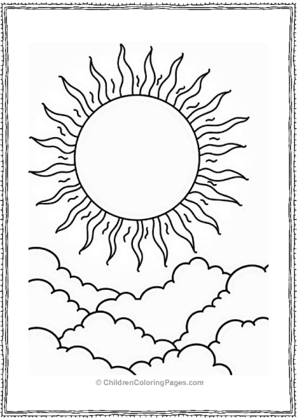 Sun And Clouds In A Bright Sky Free PDF Printable