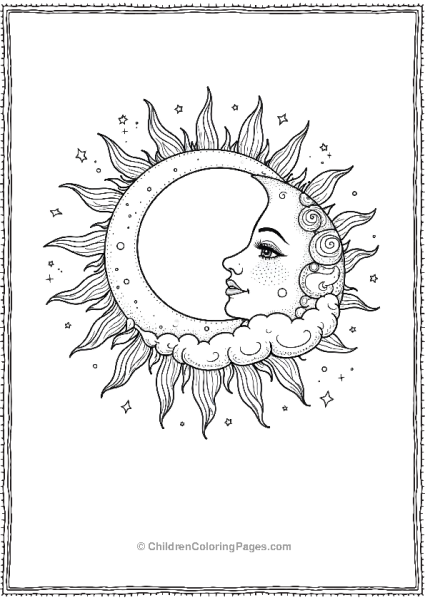 Sun And Moon Fusion A Serene Design Free PDF Printable