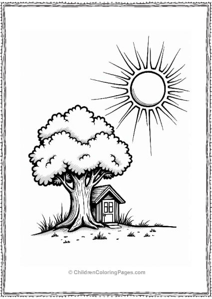 Sun And Treehouse Shadows Free PDF Printable