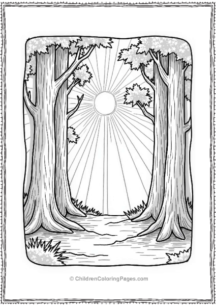 Sun Rays Filtering Through Trees Free PDF Printable