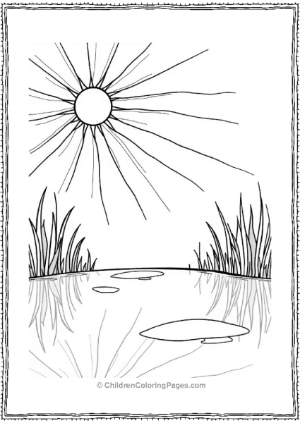 Sun Rays Over A Pond Free PDF Printable