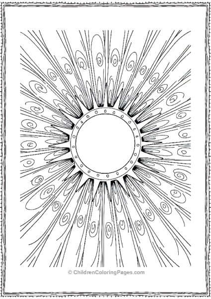 Sunburst Abstract Coloring Page Free PDF Printable