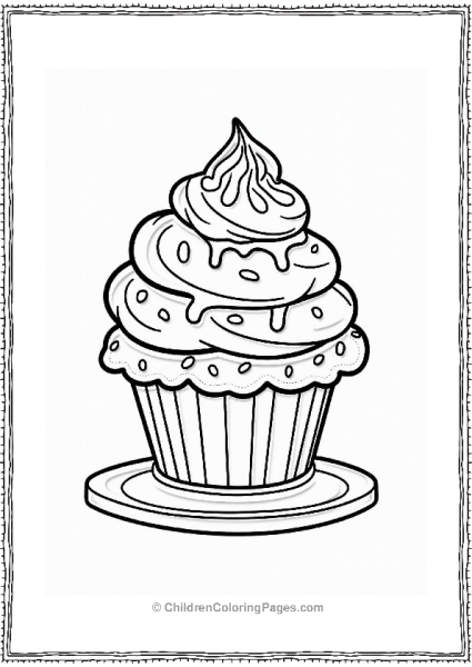 Sundae Surprise Cupcake Coloring Page Free PDF Printable