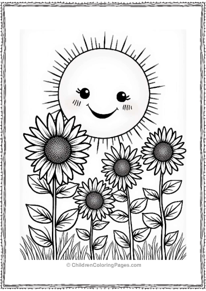 Sunflowers Under A Smiling Sun Free PDF Printable