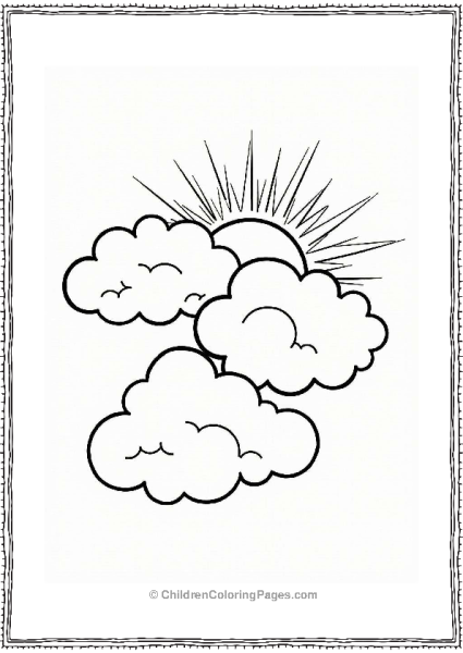 Sunlit Clouds With Rays Free PDF Printable