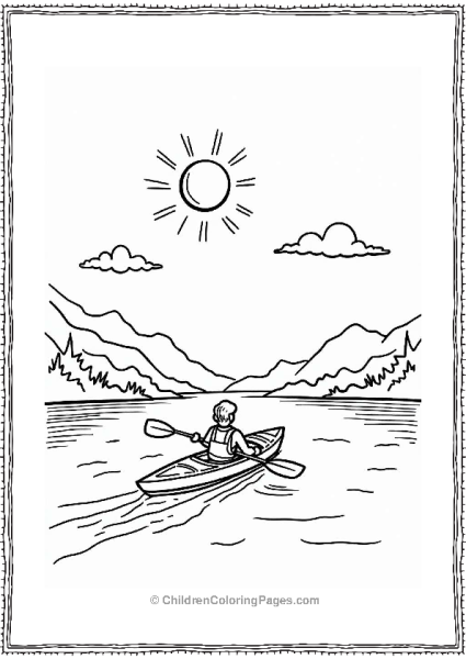 Sunlit Kayaking On A River Free PDF Printable