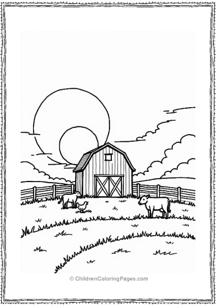 Sunrise Over A Farm Free PDF Printable