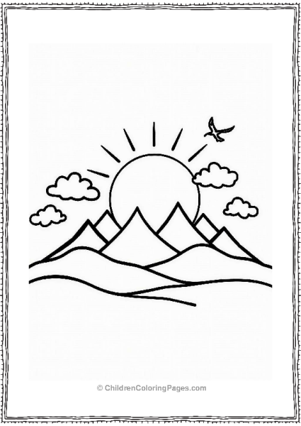 Sunrise Over Mountain Peaks Free PDF Printable