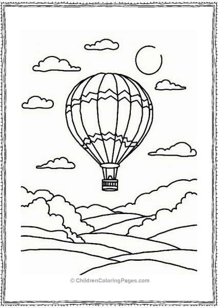 Sunset Hot Air Balloon In The Sky Free PDF Printable