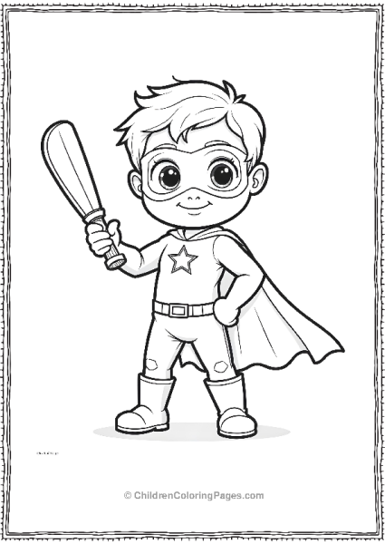 Superhero Baseball Batter Scaled Free PDF Printable