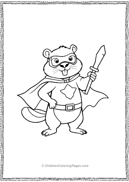 Superhero Beaver Free PDF Printable