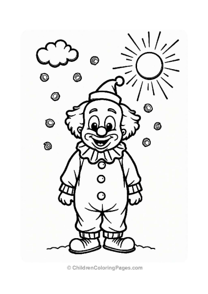 Surprised Clown Under Candy Rain Free PDF Printable