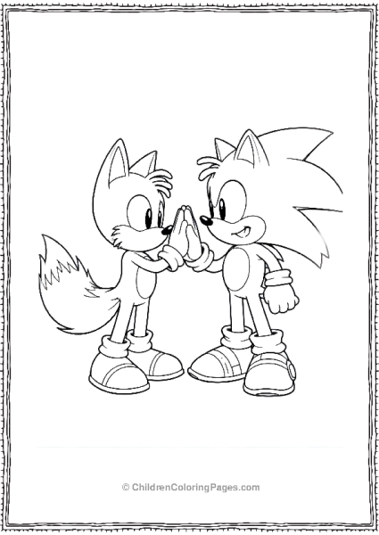 Tails And Sonic High Fiving Free PDF Printable