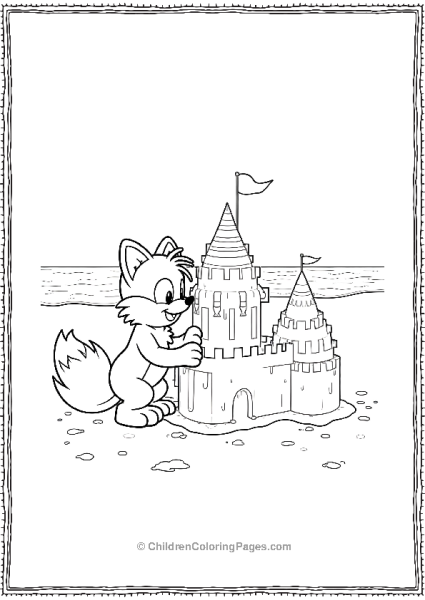 Tails Building A Sandcastle On The Beach Free PDF Printable