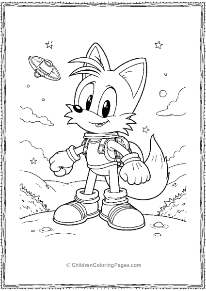 Tails Exploring Space In A Spacesuit Free PDF Printable