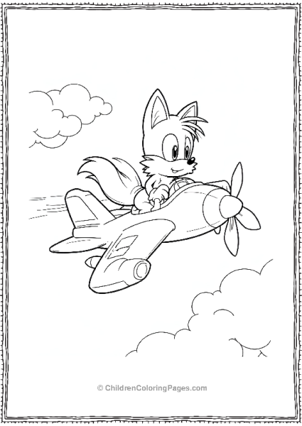 Tails Flying His Tornado Plane Free PDF Printable