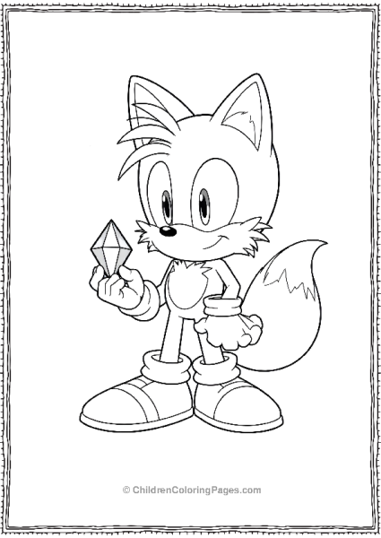 Tails Holding A Chaos Emerald Free PDF Printable