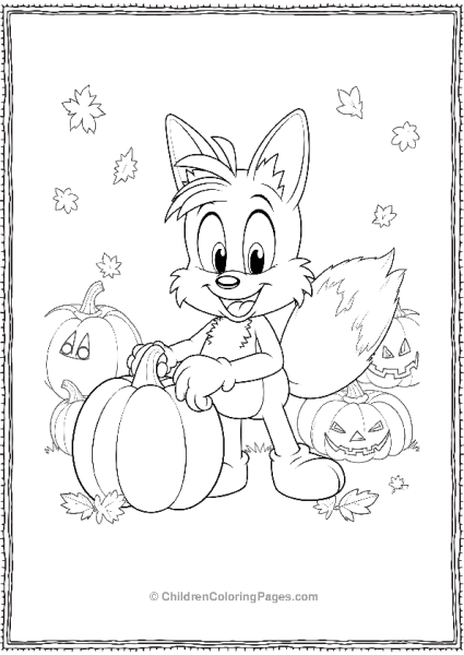 Tails In Autumn Pumpkin Patch Free PDF Printable