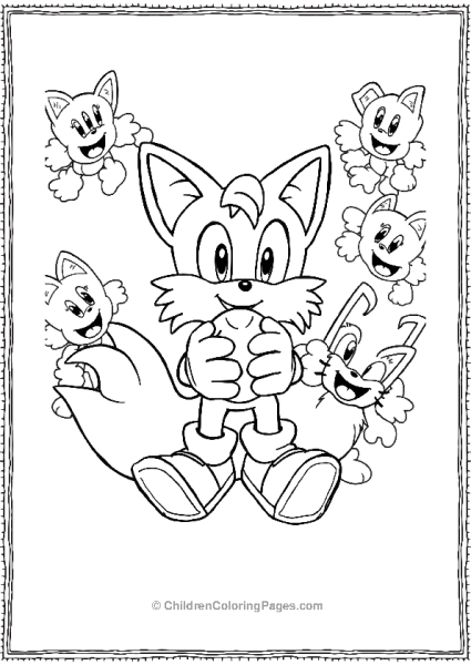 Tails Playing With Chao Friends Free PDF Printable