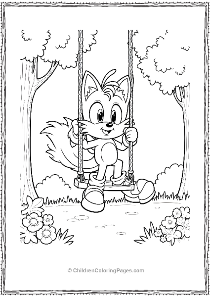 Tails Swinging In The Park Free PDF Printable