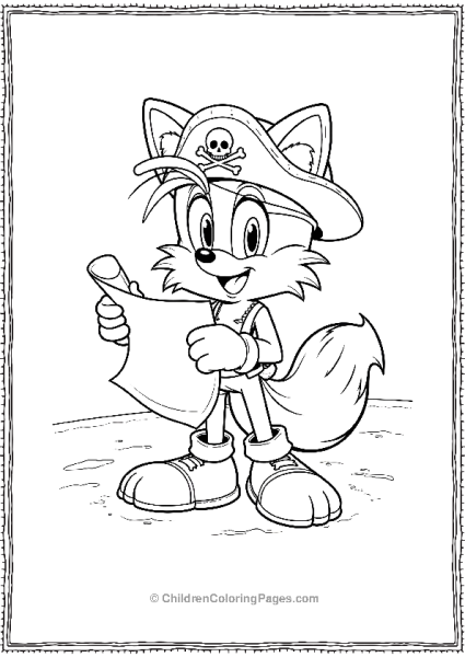 Tails The Pirate Fox With Treasure Map Free PDF Printable