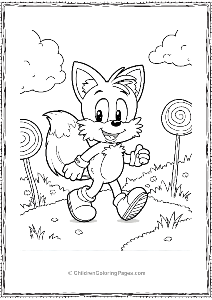 Tails Walking Through Candy Land Free PDF Printable