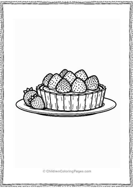 Tasty Strawberry Tart On A Plate Free PDF Printable