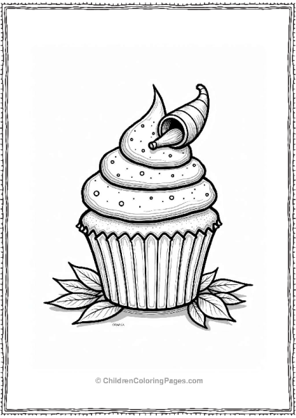 Thanksgiving Cupcake With Cornucopia Free PDF Printable