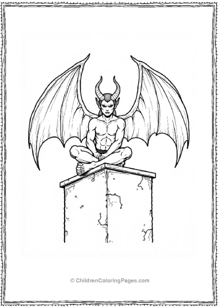 The Angel Devil Sitting On A Roof Top Free PDF Printable