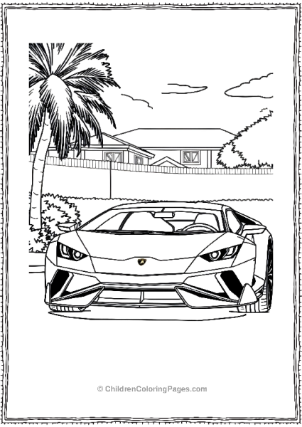 The Lamborghini Estoque Concept Car Parked Free PDF Printable