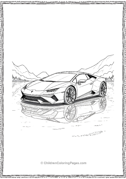 The Lamborghini Estoque Concept Car Reflected Free PDF Printable