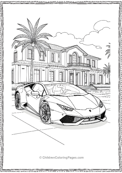 The Lamborghini Huracn Parked At A Luxury Villa Free PDF Printable