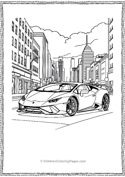 The Lamborghini Huracn Tecnica In A Vibrant Cityscape Free PDF Printable