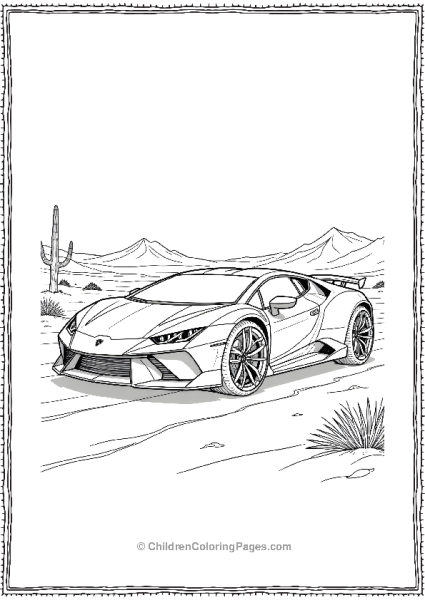 The Lamborghini Terzo Millennio In A Scifi Desert Free PDF Printable