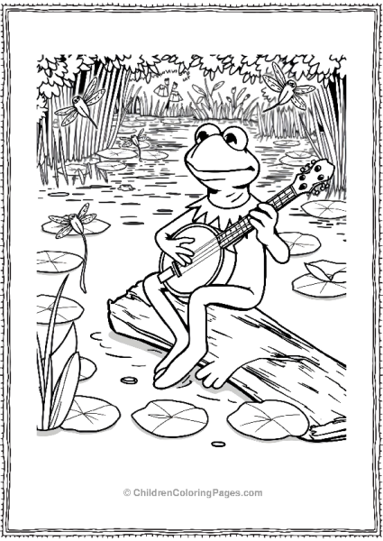 The Muppets Kermit Playing Banjo By The Pond Free PDF Printable