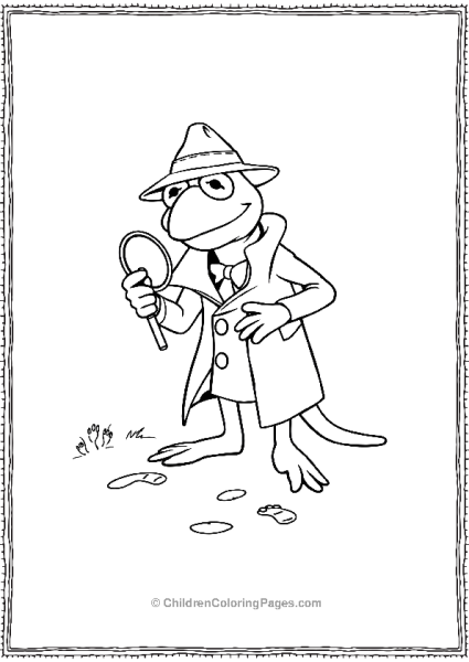 The Muppets Kermit The Detective Investigating Footprints Free PDF Printable