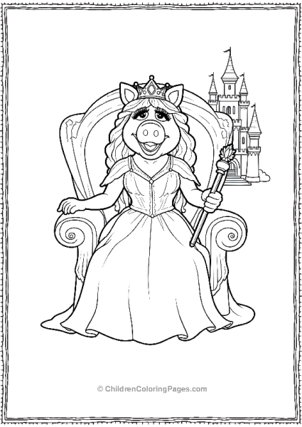 The Muppets Miss Piggy As A Princess In A Castle Free PDF Printable