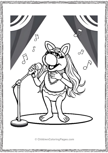 The Muppets Miss Piggy Singing On Stage Free PDF Printable