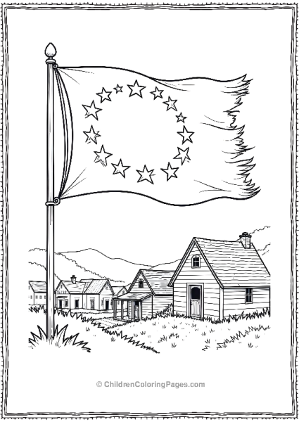 Thirteen Star Flag A Depiction Of The Original Flag Scaled Free PDF Printable