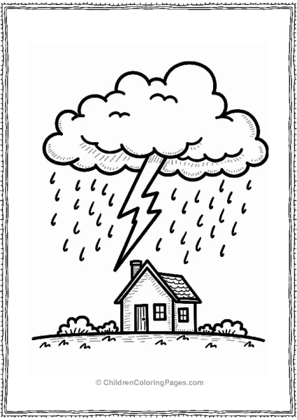 Thunderstorm With Lightning And House Free PDF Printable