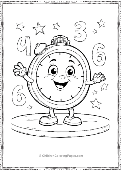 Tickety Tock Smiling Brightly On A Table Free PDF Printable