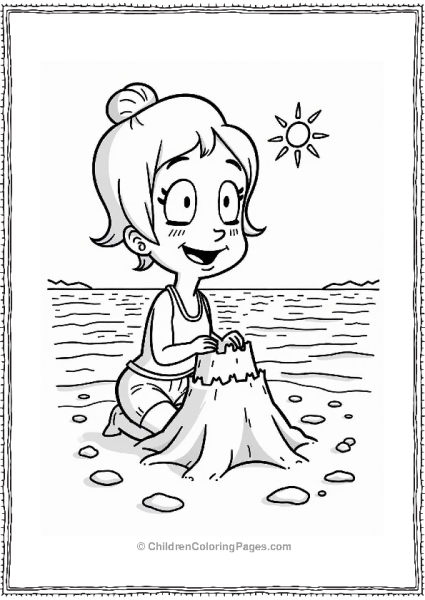 Tina Building A Sandcastle At The Beach Free PDF Printable