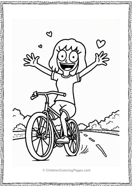 Tina Riding A Bike With Hearts Free PDF Printable