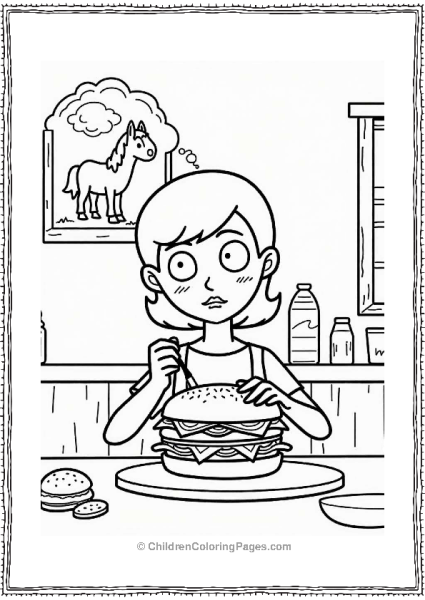 Tina’s Burger Creation With A Thought Bubble Free PDF Printable