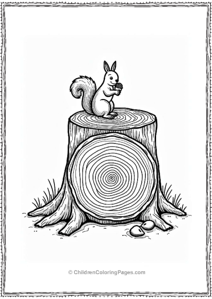 Tree Growth Rings With Squirrel And Acorns Free PDF Printable