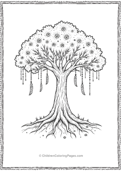 Tree Of Life With Sprawling Roots And Branches Free PDF Printable